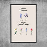 Poster personnalisé - D'abord Maman, Ensuite Grand-mère