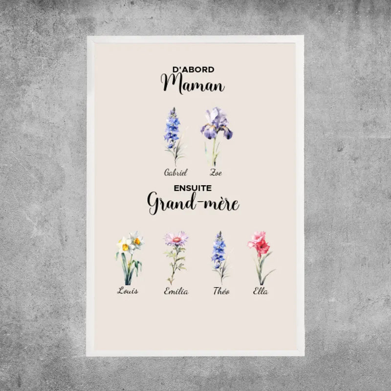 Poster personnalisé - D'abord Maman, Ensuite Grand-mère