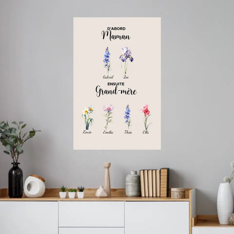 Poster personnalisé - D'abord Maman, Ensuite Grand-mère