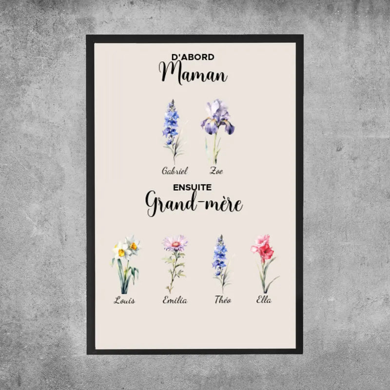 Poster personnalisé - D'abord Maman, Ensuite Grand-mère